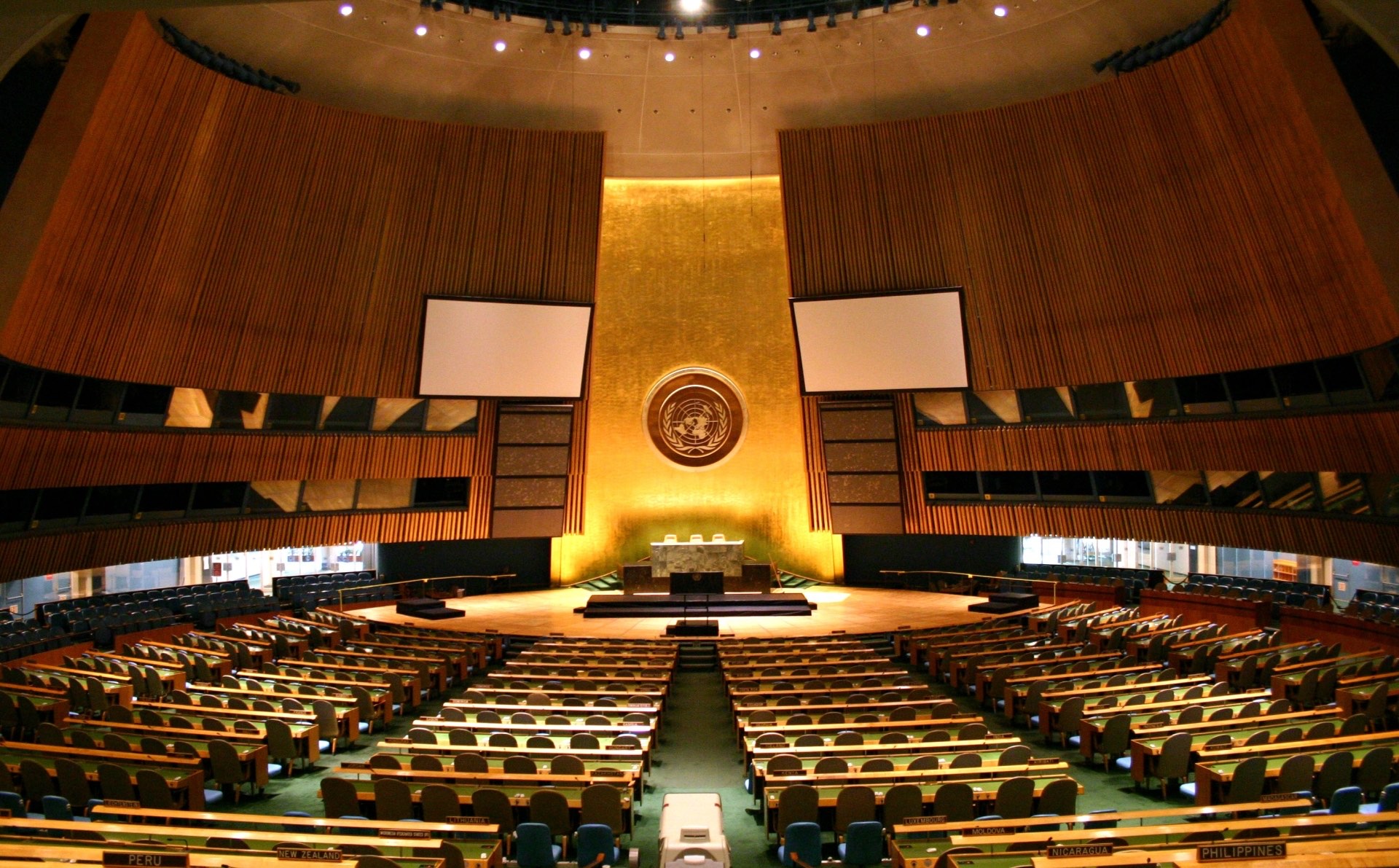 The United Nations General Assembly hall